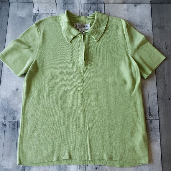 Jones Wear Green Sweater with 1/4 Zip - Size M - Picture 1 of 5